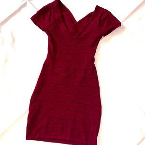 Maroon Forever21 Bodycon Dress